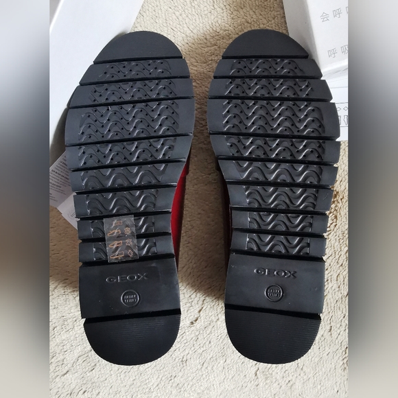 Geox Respira Patent Leather Oxblood Loafers Fringe Studs - Picture 9 of 12